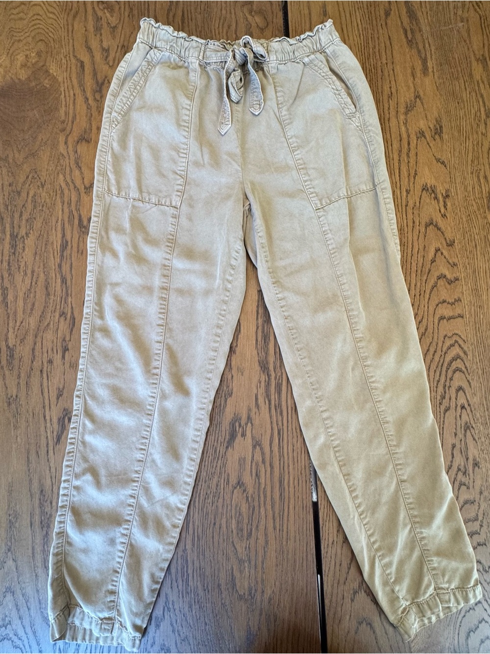 Aerie Womens Pants Size Small Beige Jogger Elastic Waist Drawstring